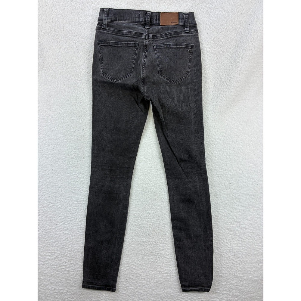 Madewell Womens 25 Skinny Skinny Jeans‎ Black Wash Distressed Denim Style B1799 - Picture 13 of 16